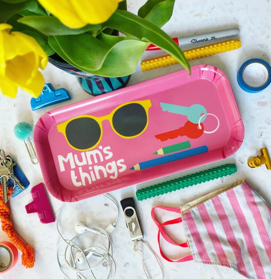 Mum's Things Melamine Tray: Pink