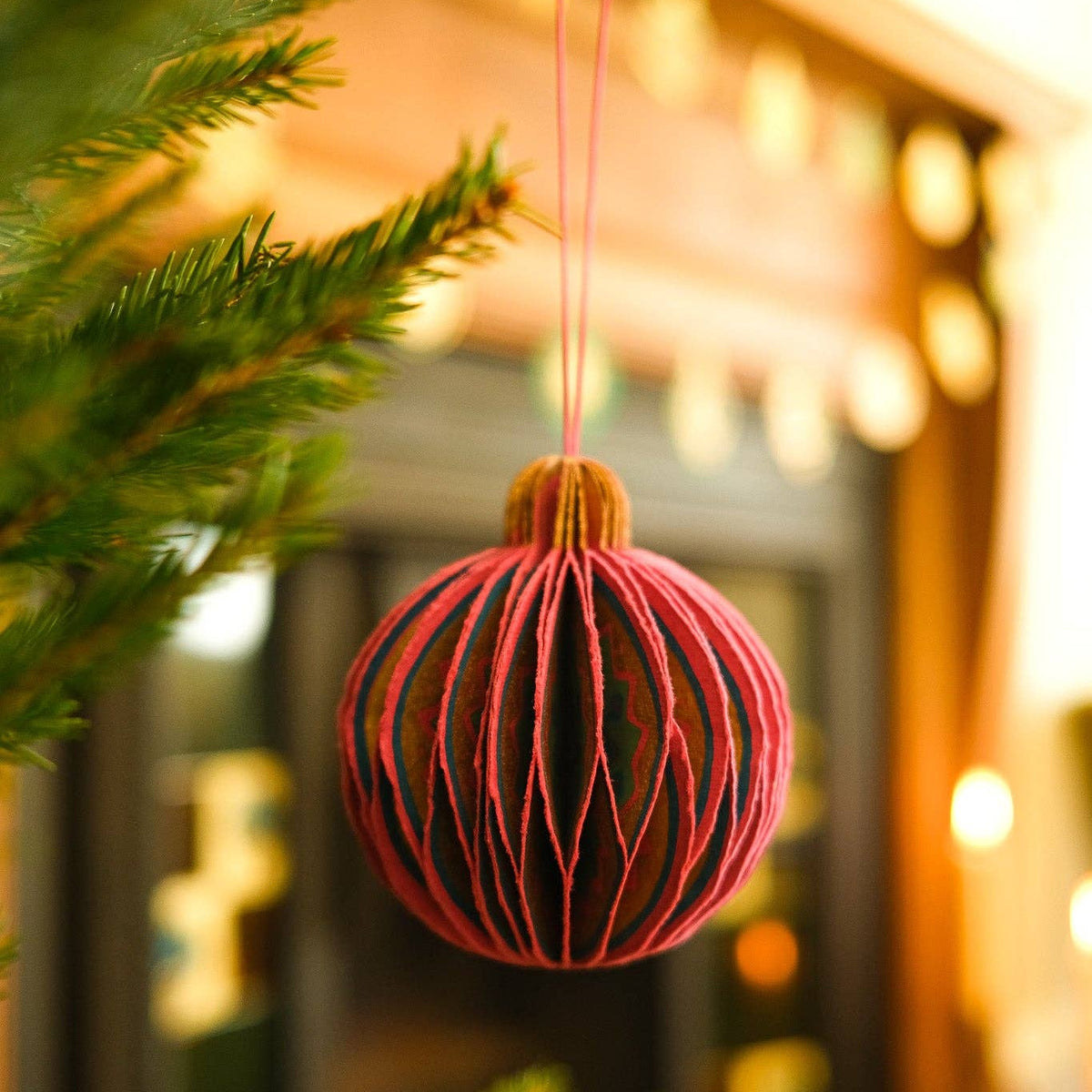 Pink Christmas Honeycomb Bauble