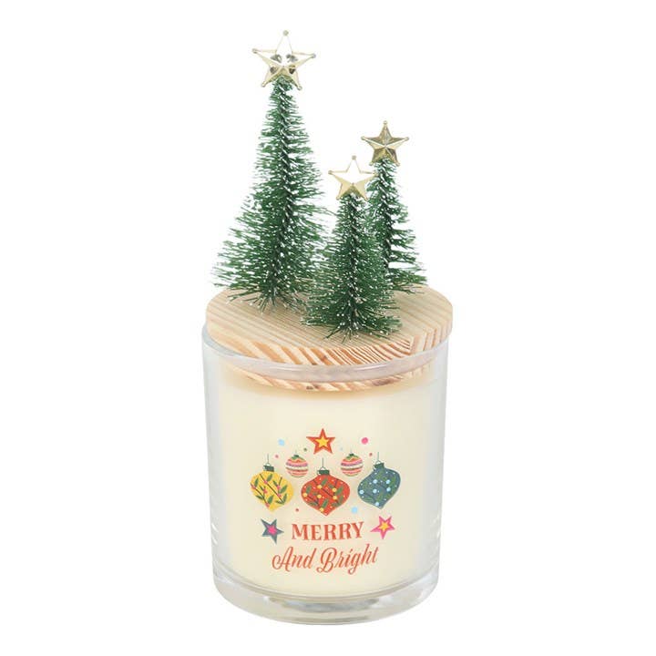 Merry and Bright Cinnamon & Spice Christmas Candle with Tree