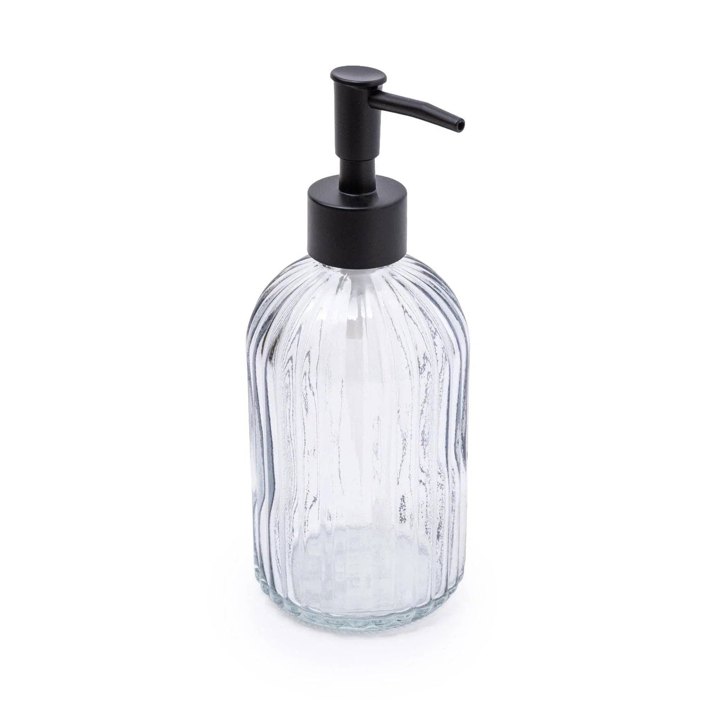 Smoked Ridged Glass Soap Dispenser