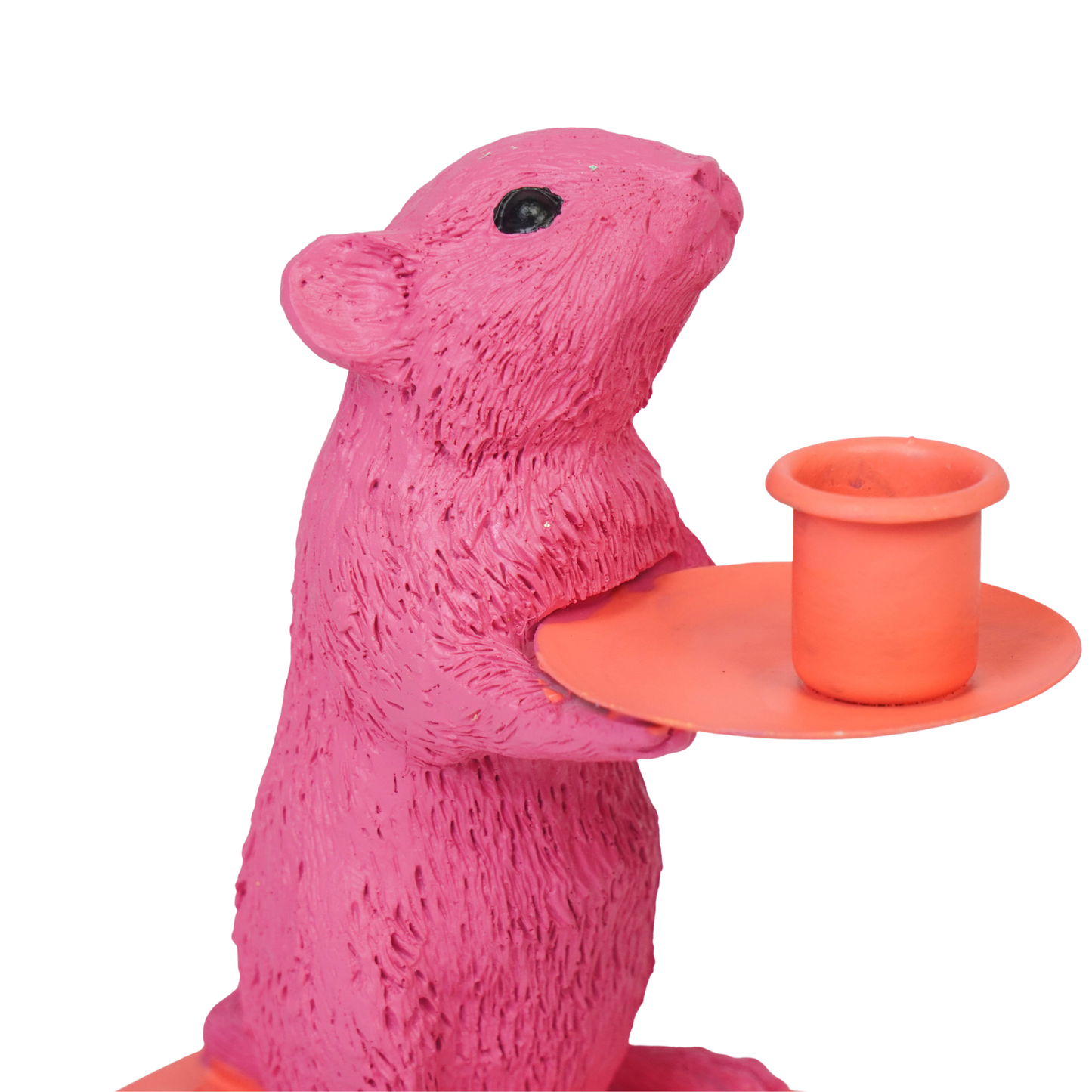 Book Mouse Candle Holder - Popping Pink And Red