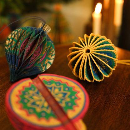 Yellow Christmas Honeycomb Bauble