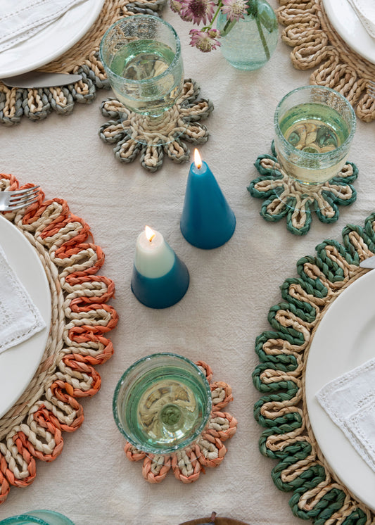 Corn Husk Serving Mat - Orange