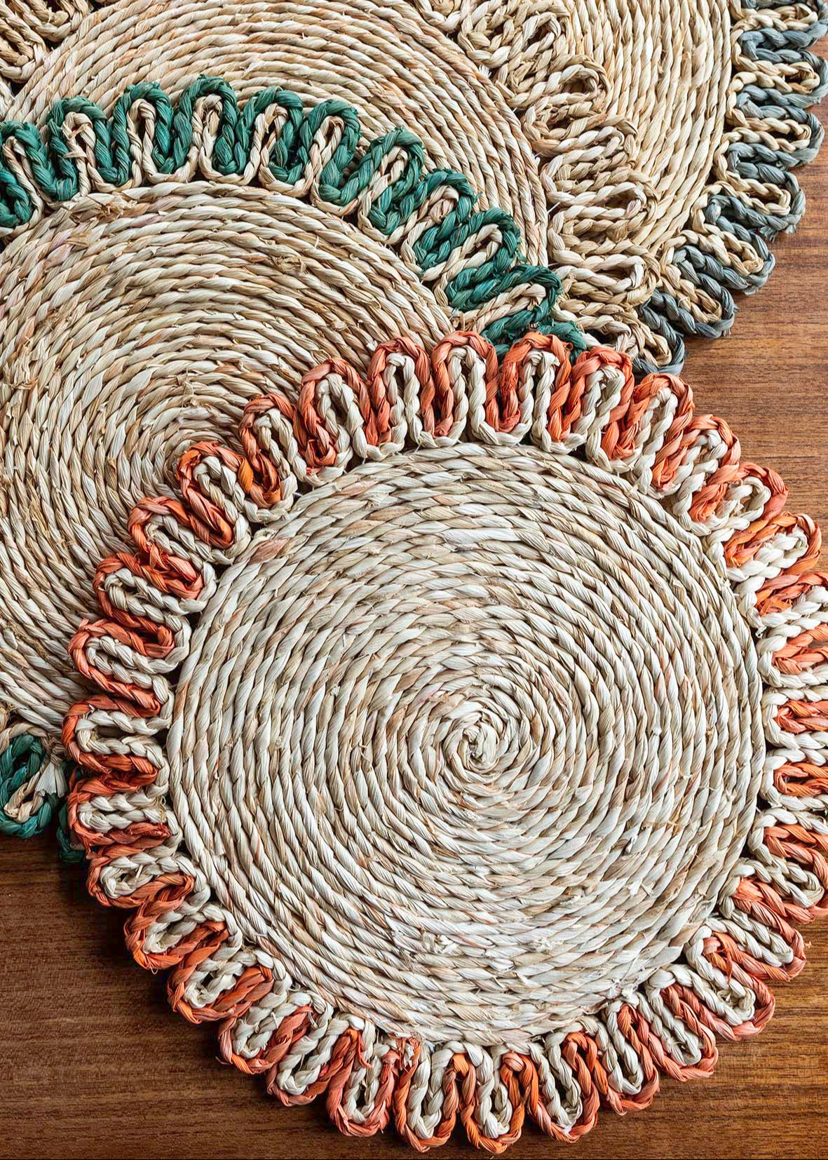 Corn Husk Serving Mat - Blue