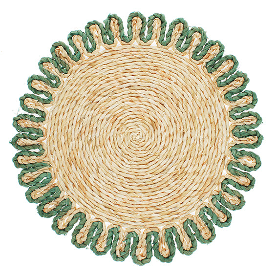 Corn Husk Serving Mat - Blue