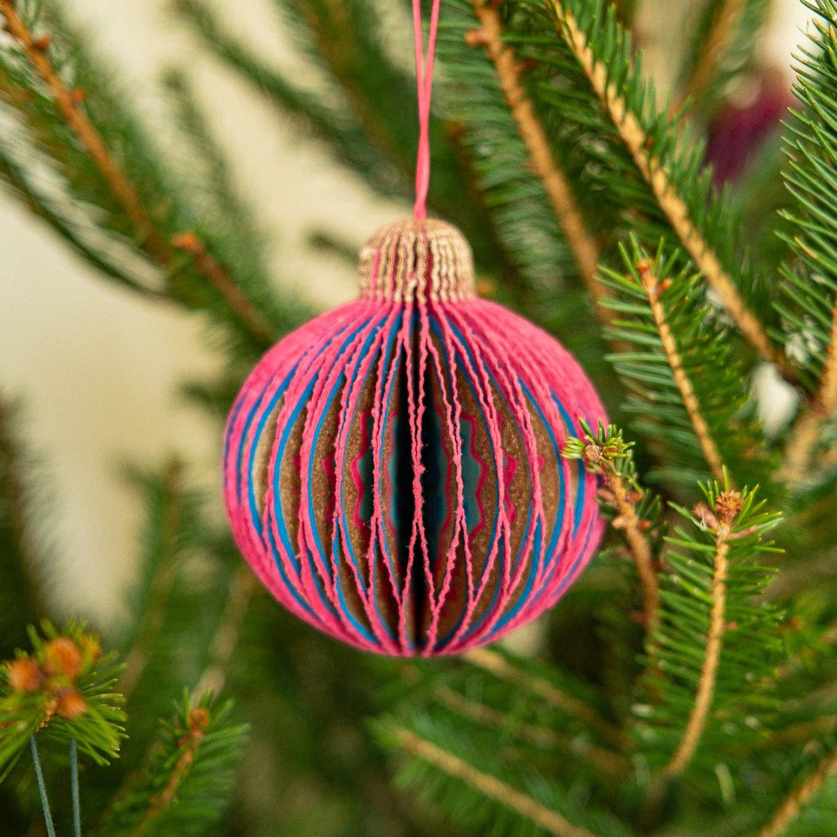 Pink Christmas Honeycomb Bauble