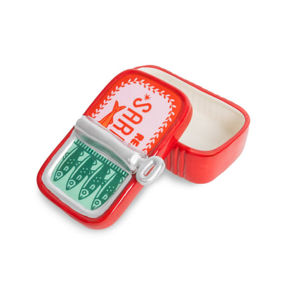 Ceramic Trinket Box Sardine Can