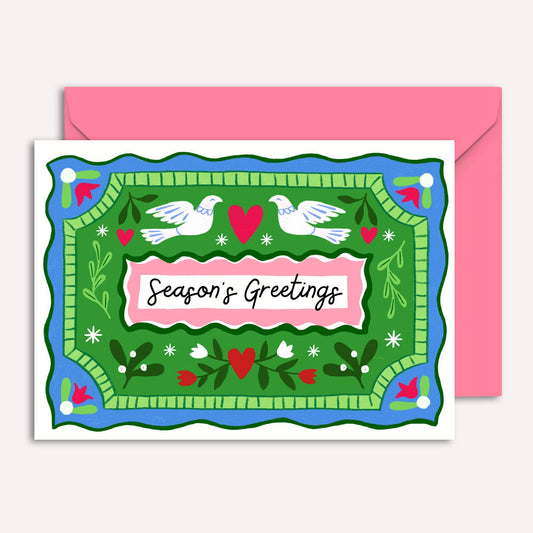 Vintage Style Christmas Cards - Mixed Pack of 5