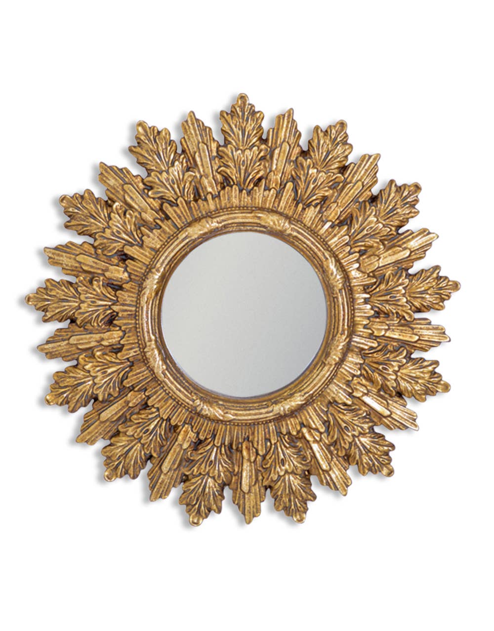 Trio Of Small Antiqued Gold Mirrors