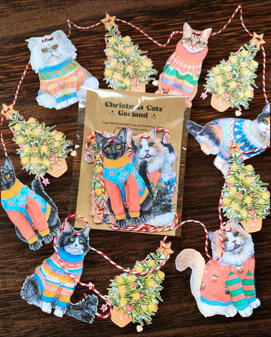 Christmas Cats Paper Garland