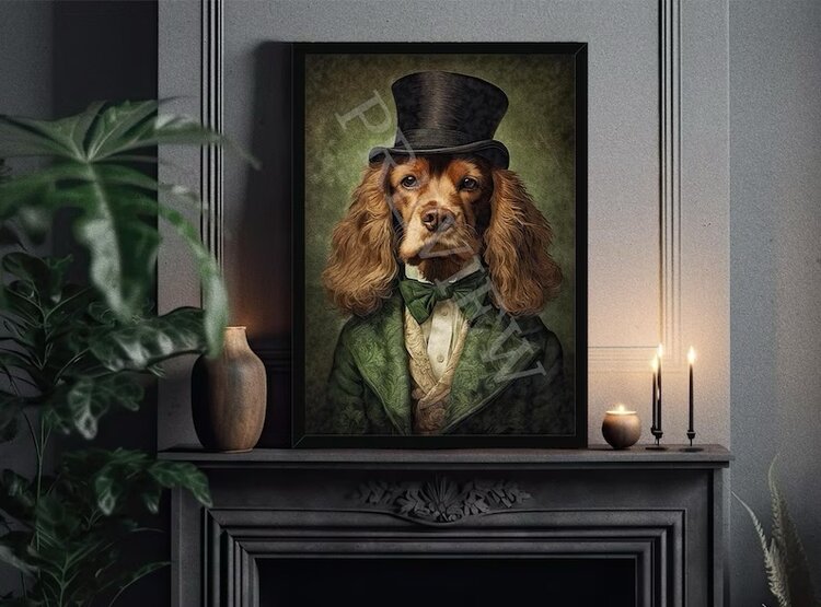 Print - Spaniel Gentleman A4