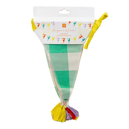 Colourful Gingham Tassel Bunting 3m
