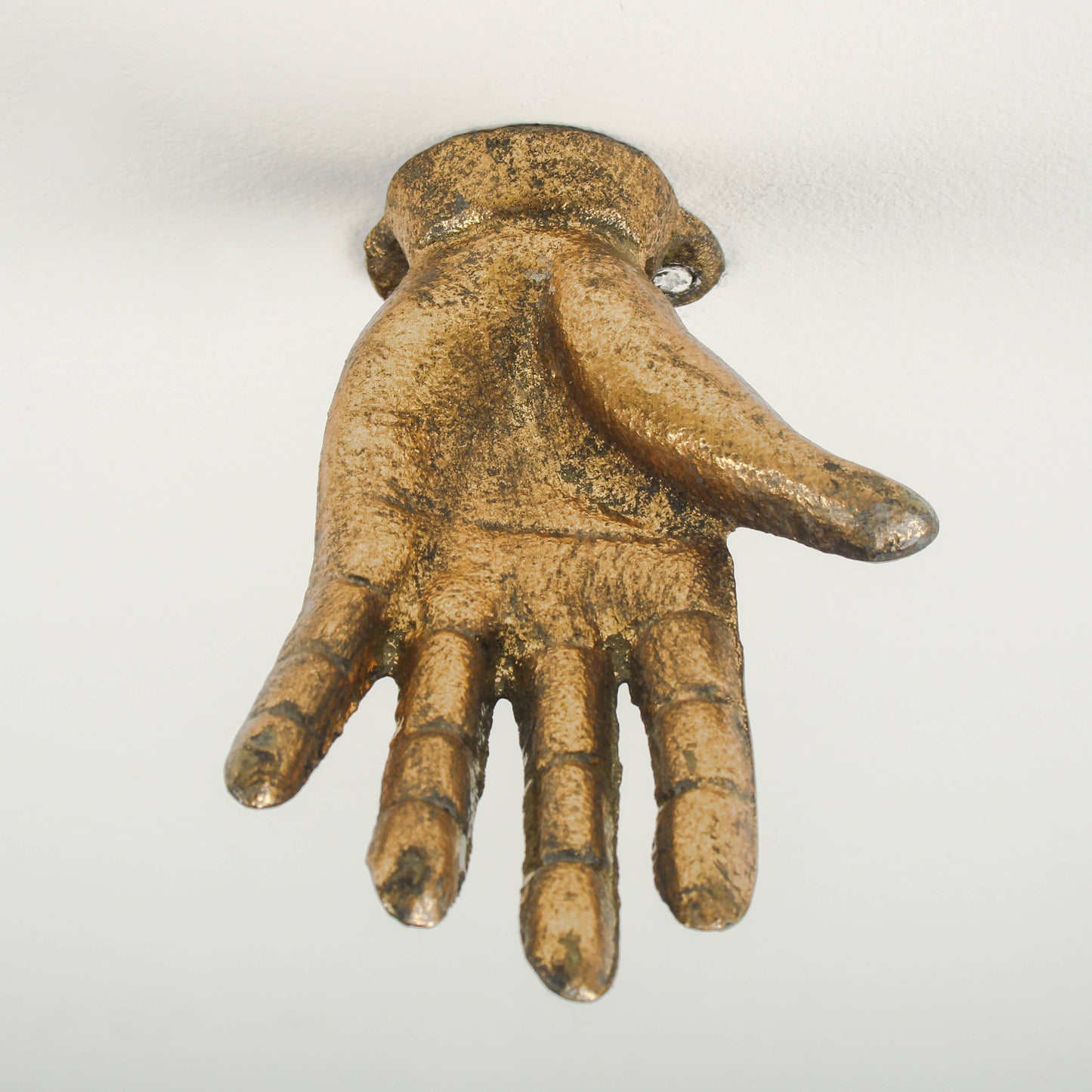 Antiqued Gold Cast Iron Hand Wall Mounted Hook