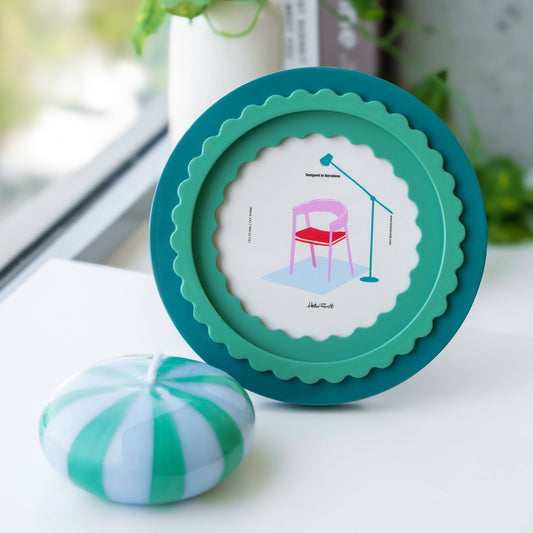 Photo Frame - Blue And Green Scallop