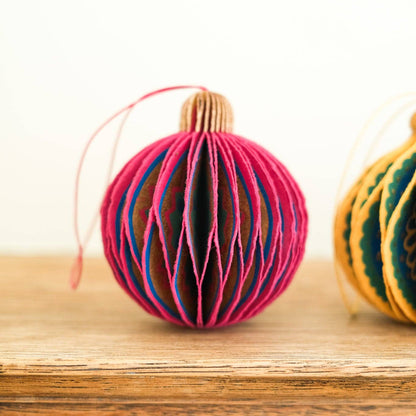 Pink Christmas Honeycomb Bauble