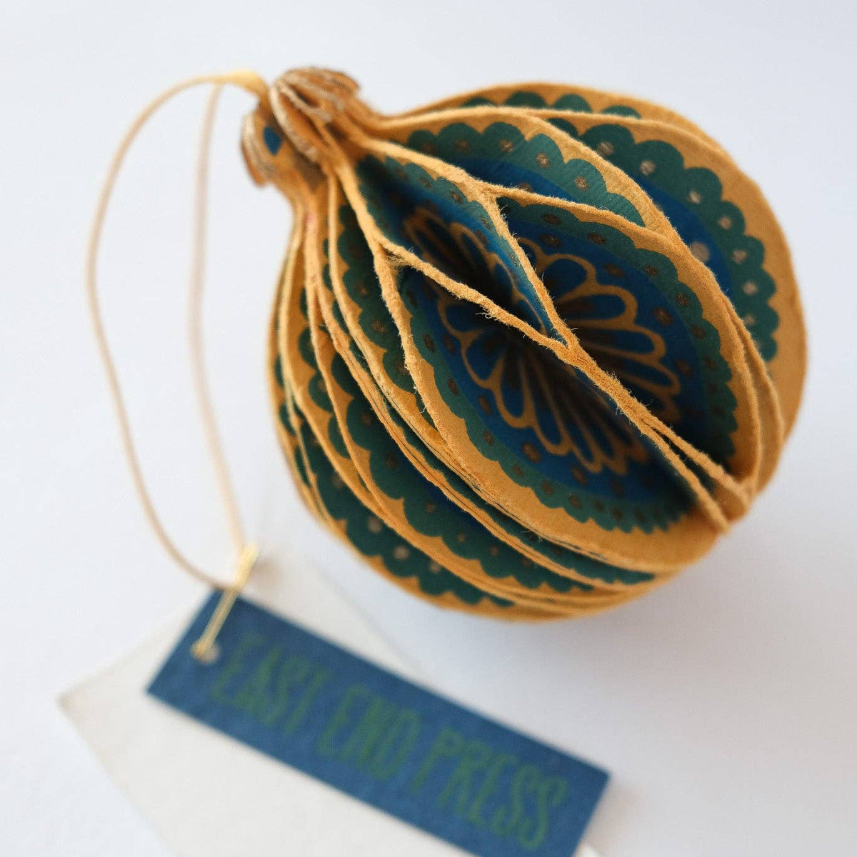 Yellow Christmas Honeycomb Bauble