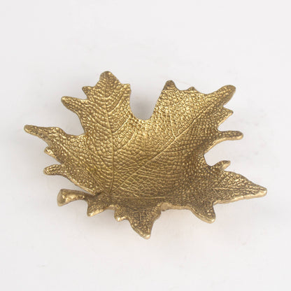 Antiqued Gold Maple Leaf Jewellery Dish