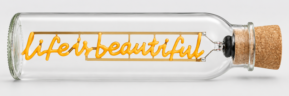 LED Message In A Bottle - Life Is Beautiful
