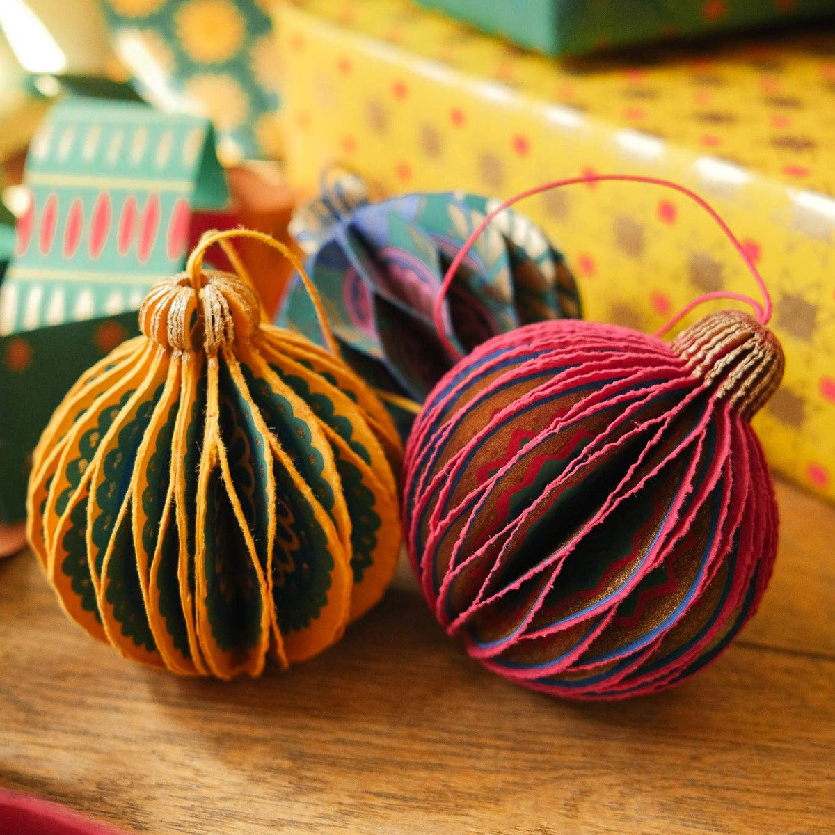 Yellow Christmas Honeycomb Bauble