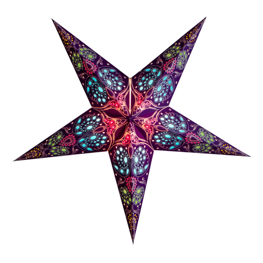 Paper Star Light - Damask Cobalt Blue