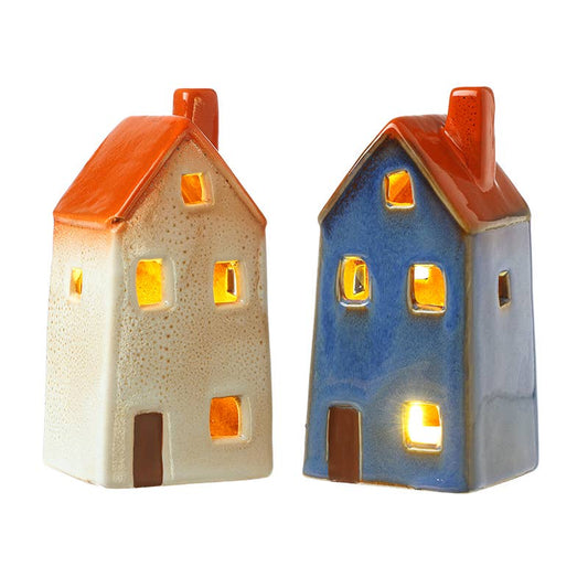 Blue & White Ceramic Houses