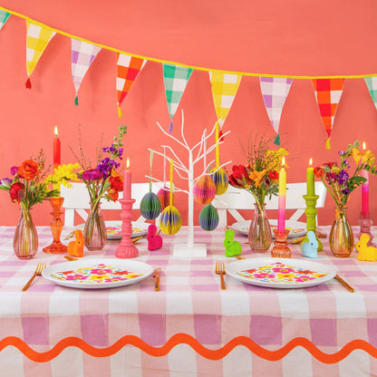 Colourful Gingham Tassel Bunting 3m