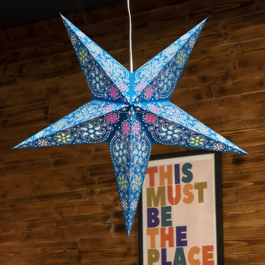Hanging Star Light - Firework Sea Blue