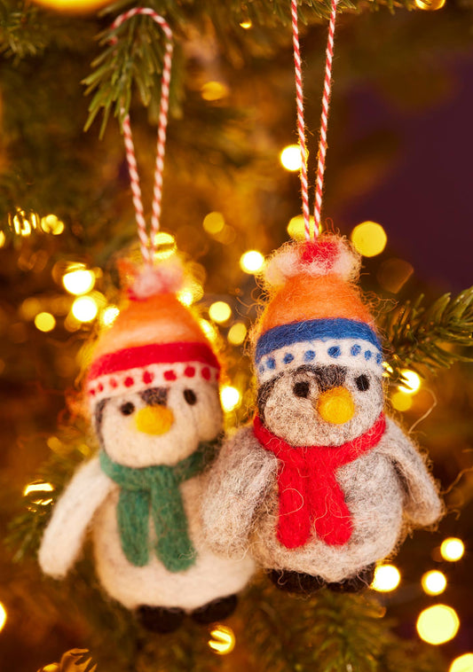 Felt Penguins In Beanie Hats
