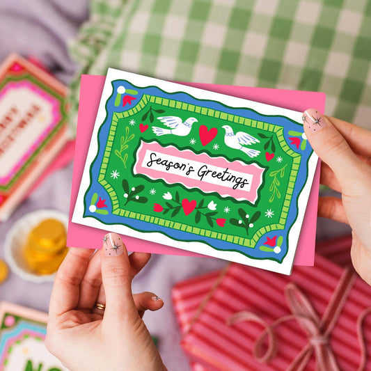 Vintage Style Christmas Cards - Mixed Pack of 5