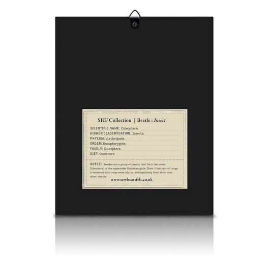 Framed Hand Embroidered Beaded Spotty Beetle