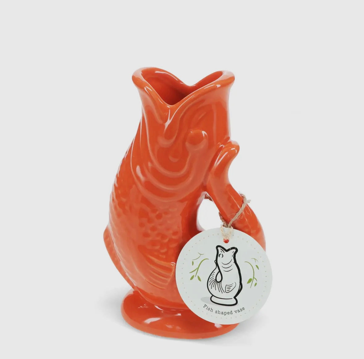 Ceramic Fish Vase - Orange