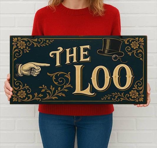 Metal Wall Sign - The Loo - 12 x 6 inch