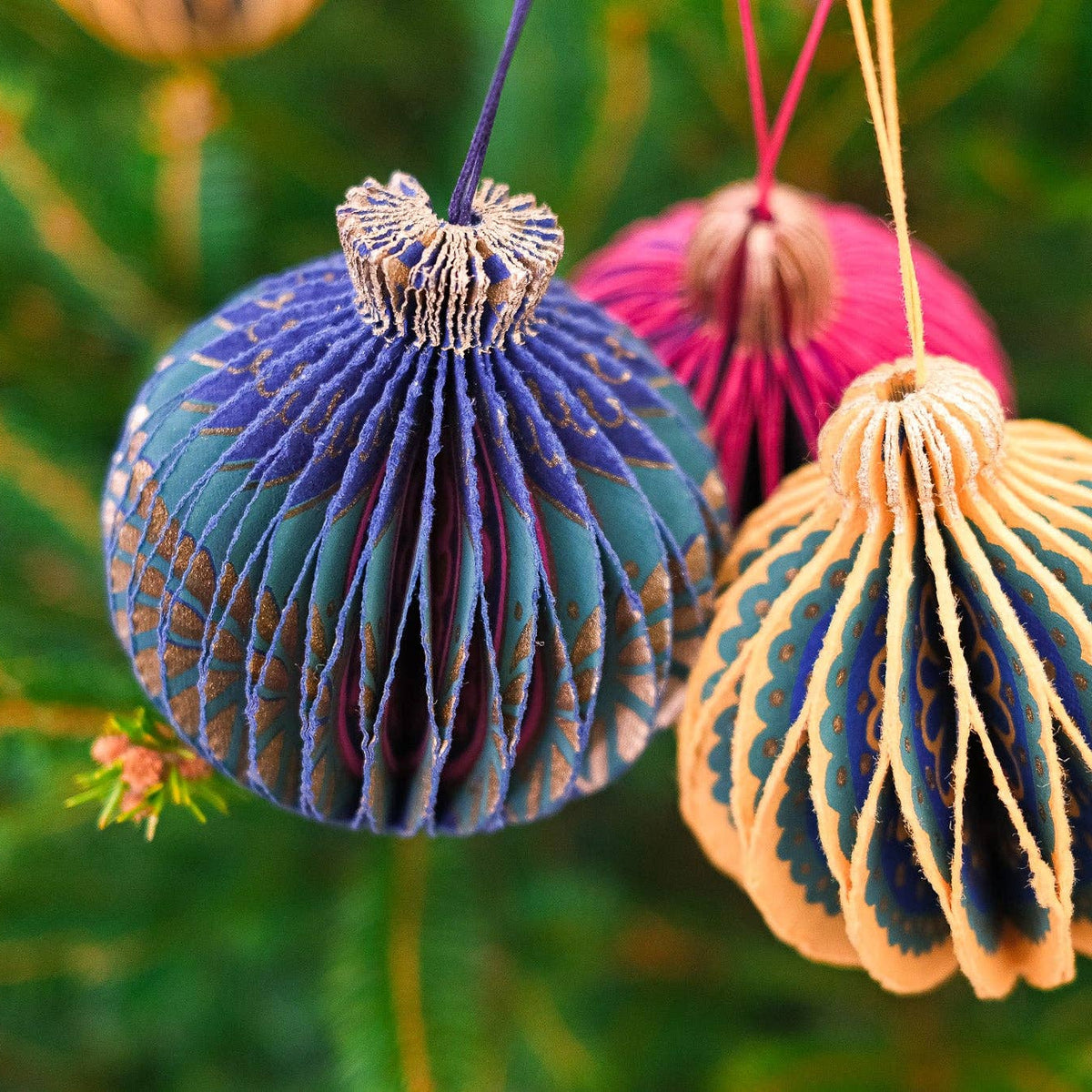 Blue Christmas Honeycomb Bauble
