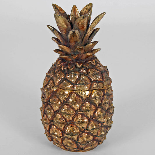 Gilded Pineapple Storage Jar