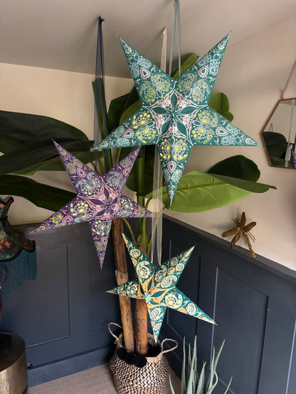 Hanging Star Light - Phoenix Azure Blue