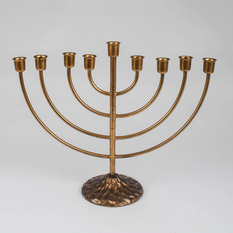 Menorah Bronze Effect Candle Holder