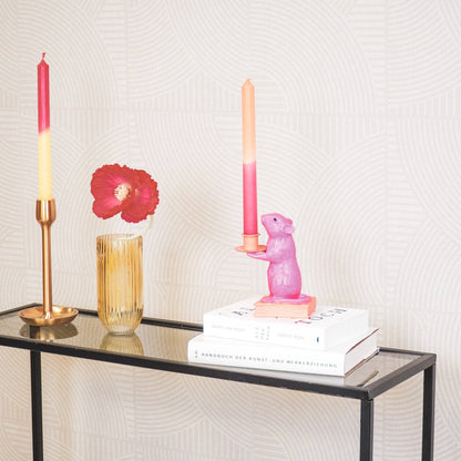 Book Mouse Candle Holder - Popping Pink And Red