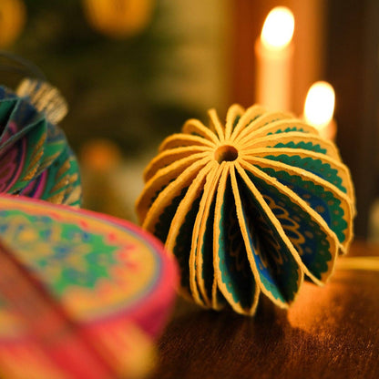 Yellow Christmas Honeycomb Bauble