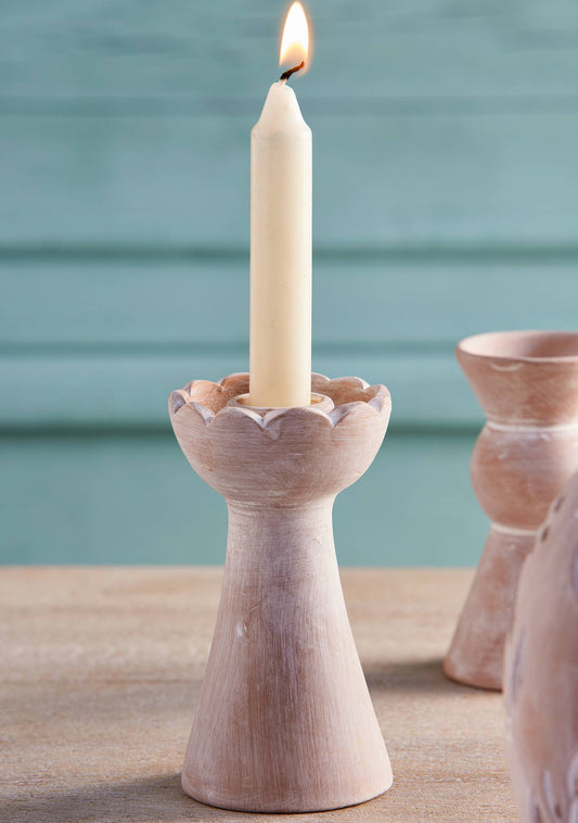 Terracotta Waterlily Candle Holder