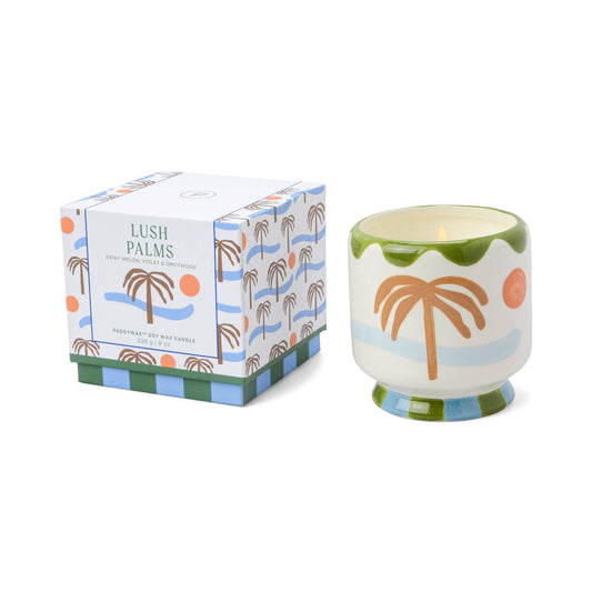 Paddywax A Dopo 8 oz./226g Palm Tree Ceramic Candle - Lush Palms