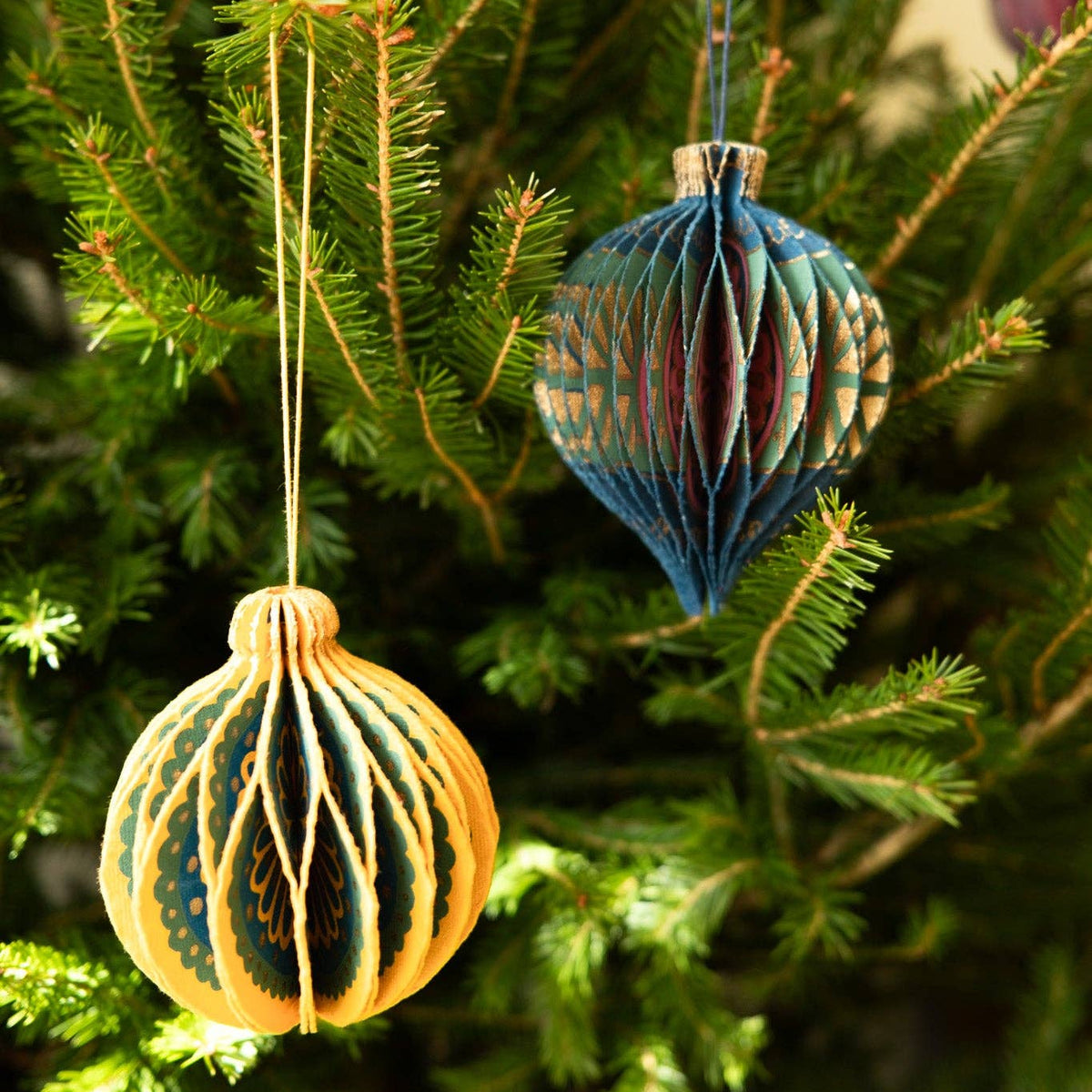 Yellow Christmas Honeycomb Bauble