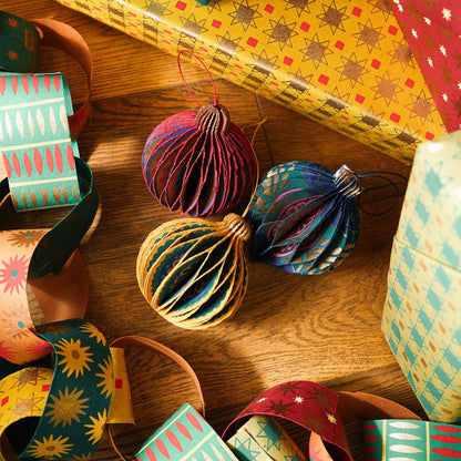 Blue Christmas Honeycomb Bauble