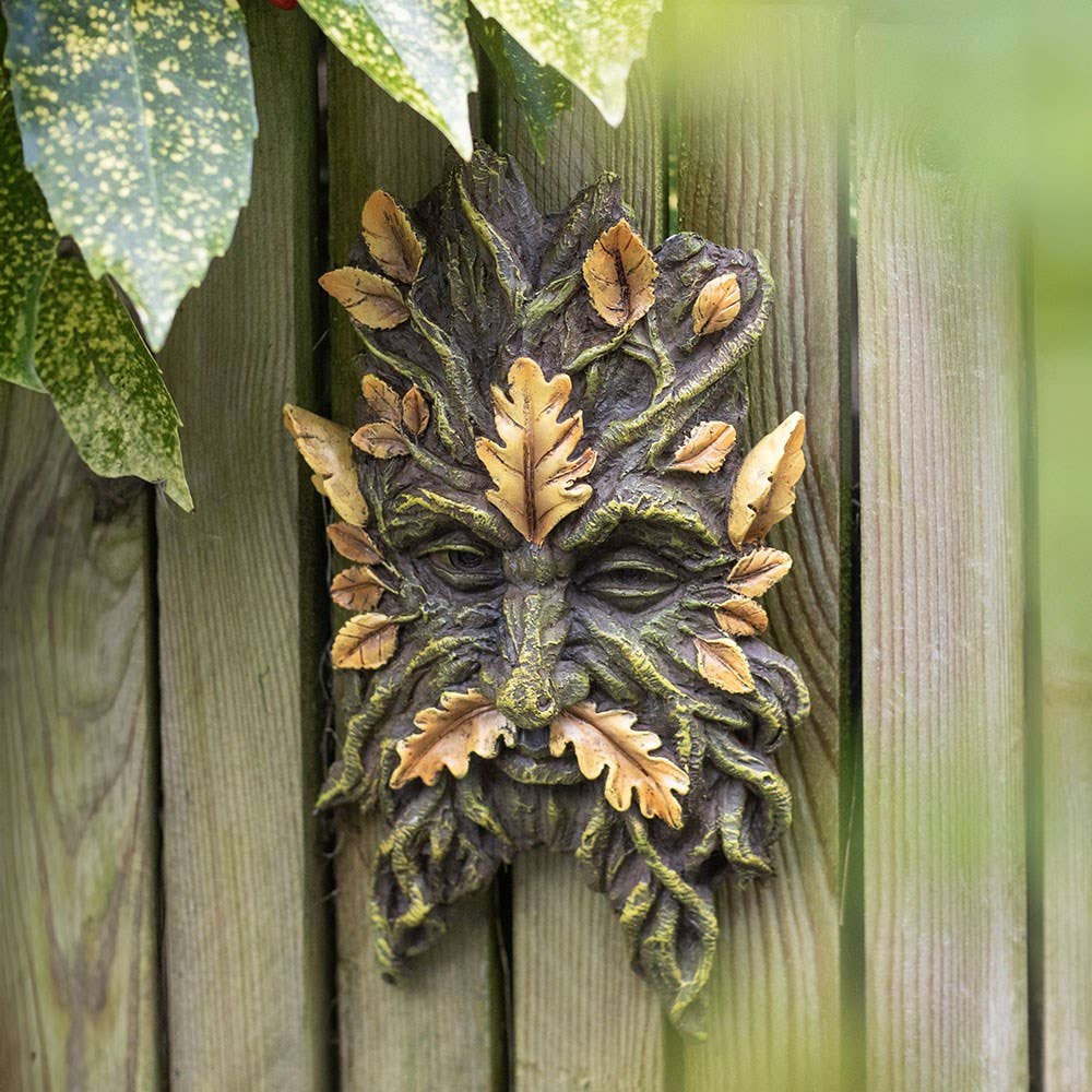 Green Man Oak Leaf Wall Plaque