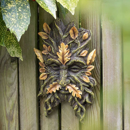Green Man Oak Leaf Wall Plaque