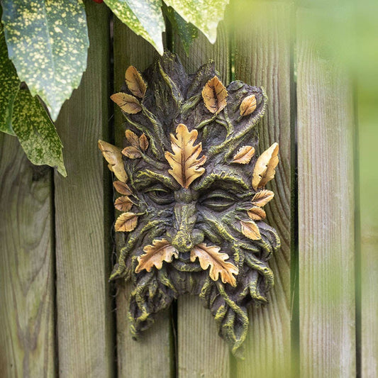 Green Man Oak Leaf Wall Plaque