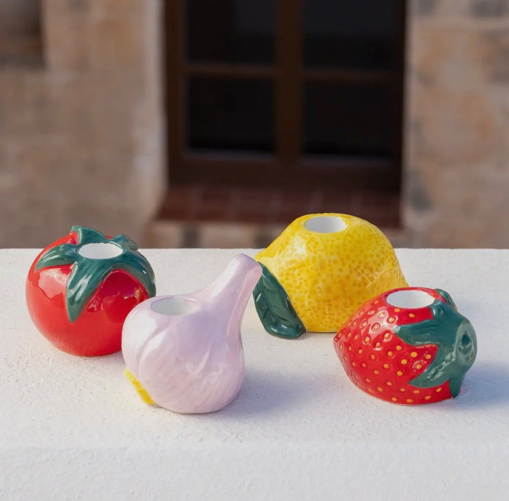 Candle Holder - Ceramic Bon Appetit Lemon