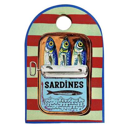 Retro Style Sardine Cutting Board - With minor imperfections