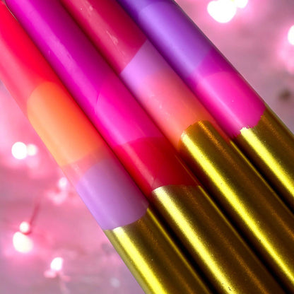 Aurora Dip Dye Dinner Candle set of 4