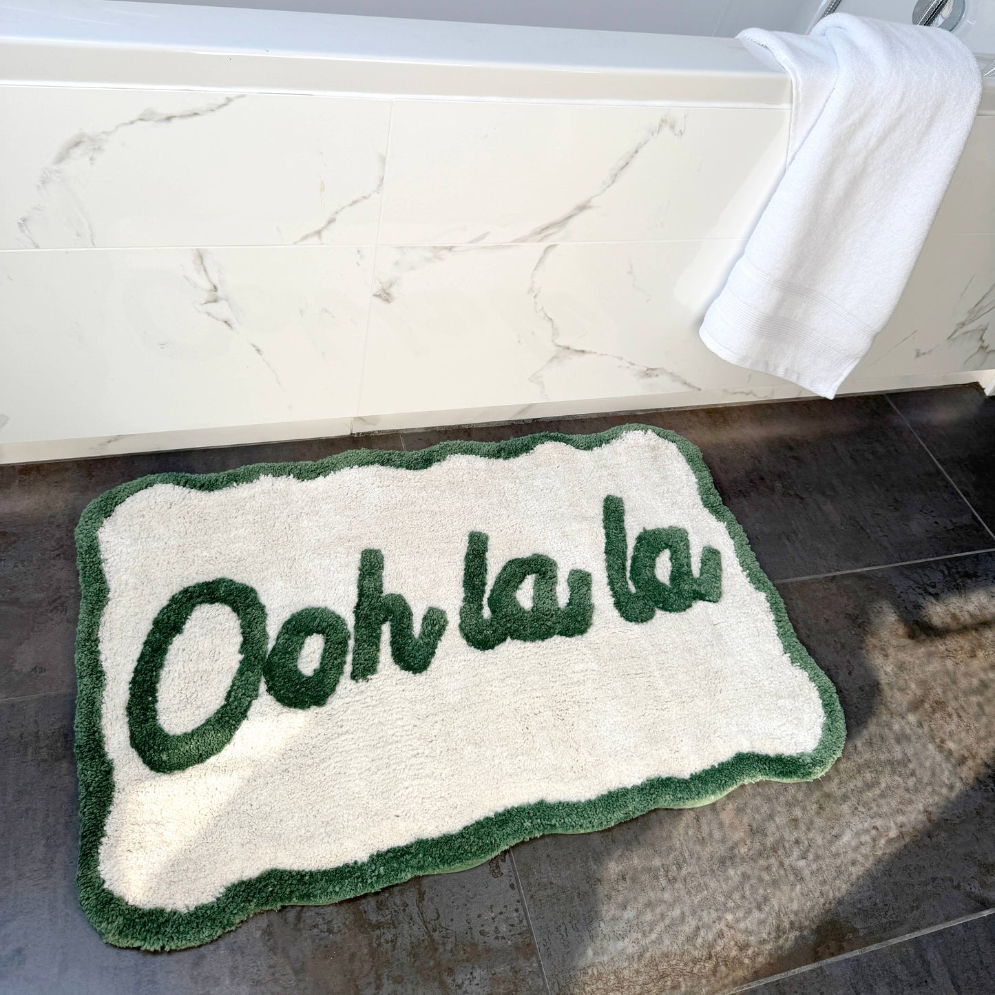 Bath Mat - Ooh La La Green Scallop