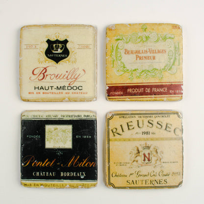 Wine Inspired Set Of 4 Coasters